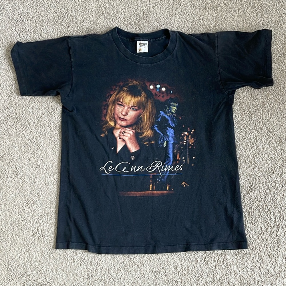Vintage 90s LeAnn Rimes T Shirt Tennessee River Single Stitch Large 22x28